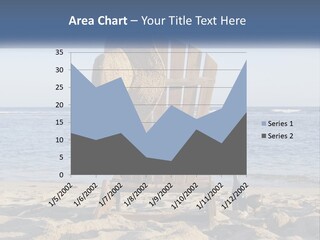 A Wooden Chair Sitting On Top Of A Sandy Beach PowerPoint Template