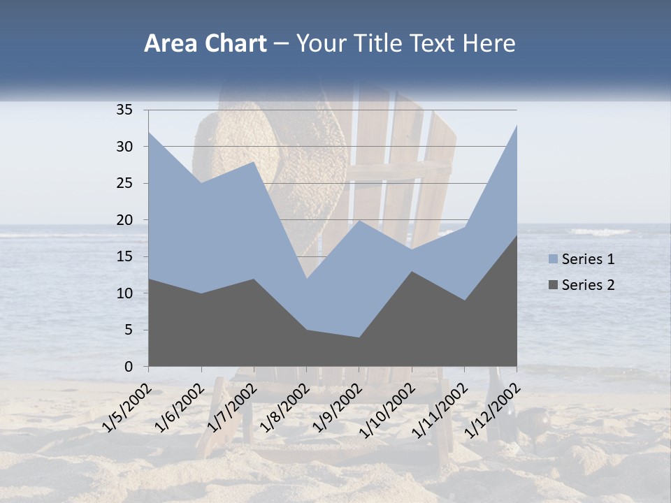 A Wooden Chair Sitting On Top Of A Sandy Beach PowerPoint Template