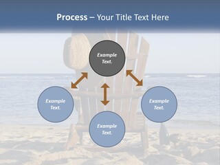A Wooden Chair Sitting On Top Of A Sandy Beach PowerPoint Template