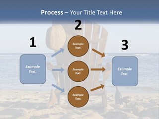 A Wooden Chair Sitting On Top Of A Sandy Beach PowerPoint Template