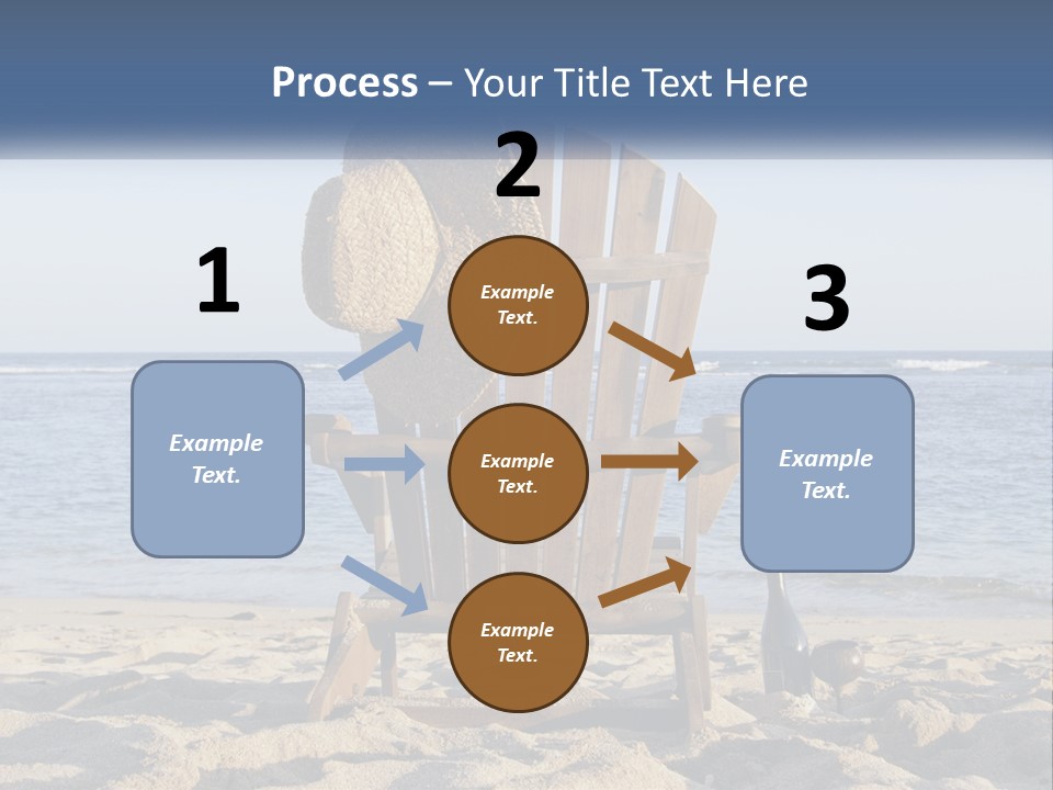 A Wooden Chair Sitting On Top Of A Sandy Beach PowerPoint Template