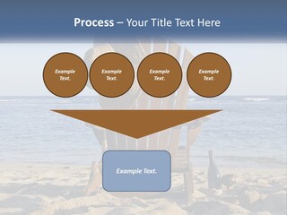A Wooden Chair Sitting On Top Of A Sandy Beach PowerPoint Template