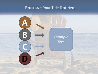 A Wooden Chair Sitting On Top Of A Sandy Beach PowerPoint Template