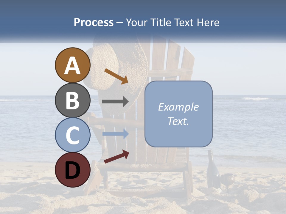 A Wooden Chair Sitting On Top Of A Sandy Beach PowerPoint Template