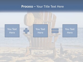 A Wooden Chair Sitting On Top Of A Sandy Beach PowerPoint Template