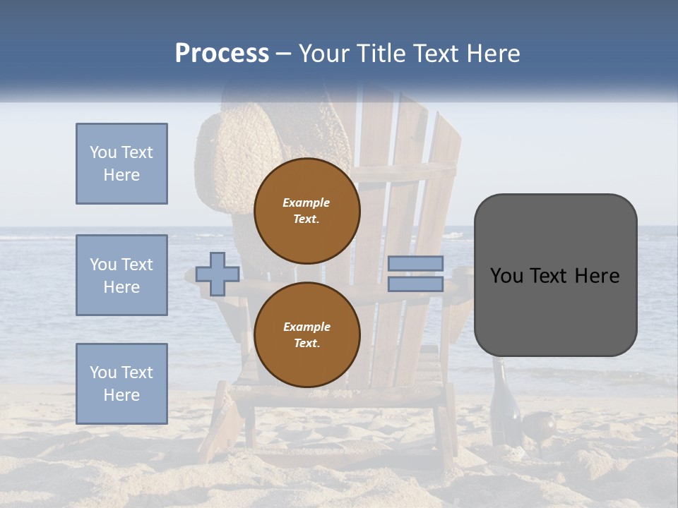 A Wooden Chair Sitting On Top Of A Sandy Beach PowerPoint Template