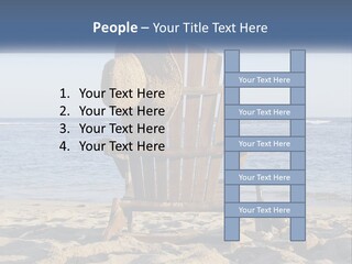 A Wooden Chair Sitting On Top Of A Sandy Beach PowerPoint Template
