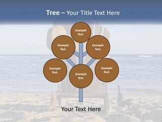 A Wooden Chair Sitting On Top Of A Sandy Beach PowerPoint Template
