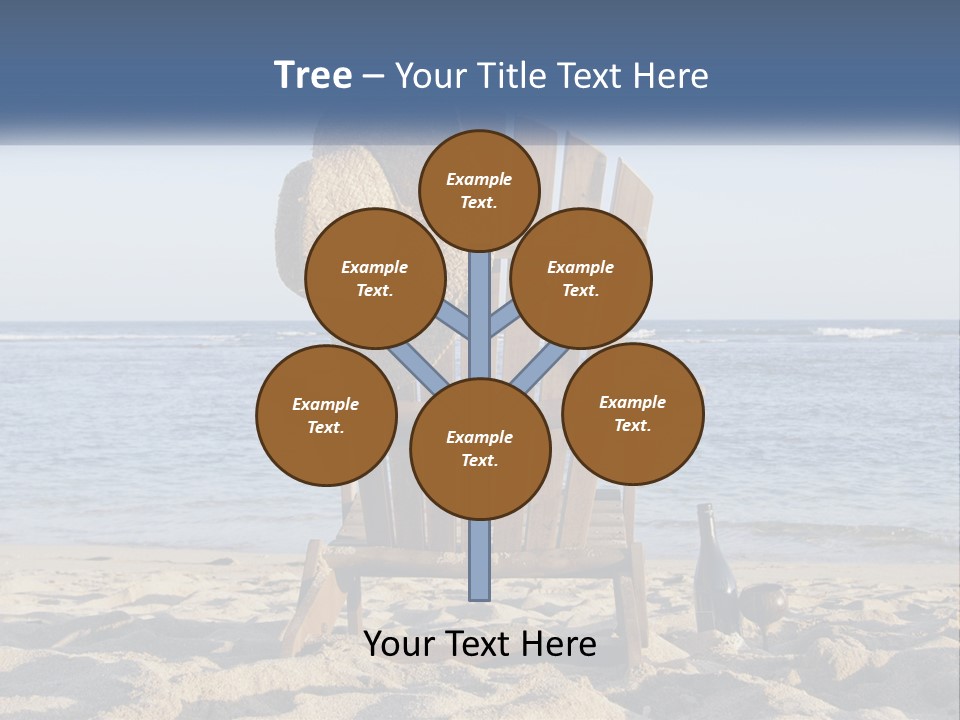 A Wooden Chair Sitting On Top Of A Sandy Beach PowerPoint Template