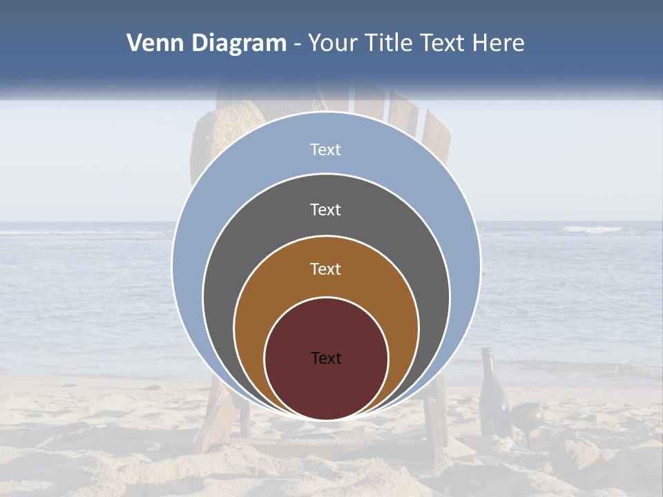 A Wooden Chair Sitting On Top Of A Sandy Beach PowerPoint Template
