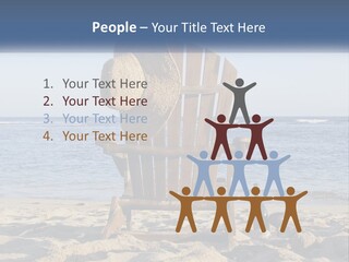 A Wooden Chair Sitting On Top Of A Sandy Beach PowerPoint Template