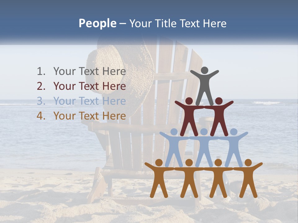 A Wooden Chair Sitting On Top Of A Sandy Beach PowerPoint Template