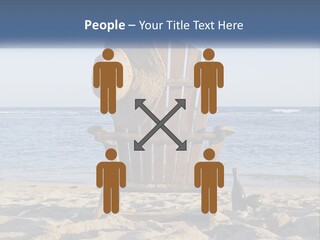 A Wooden Chair Sitting On Top Of A Sandy Beach PowerPoint Template