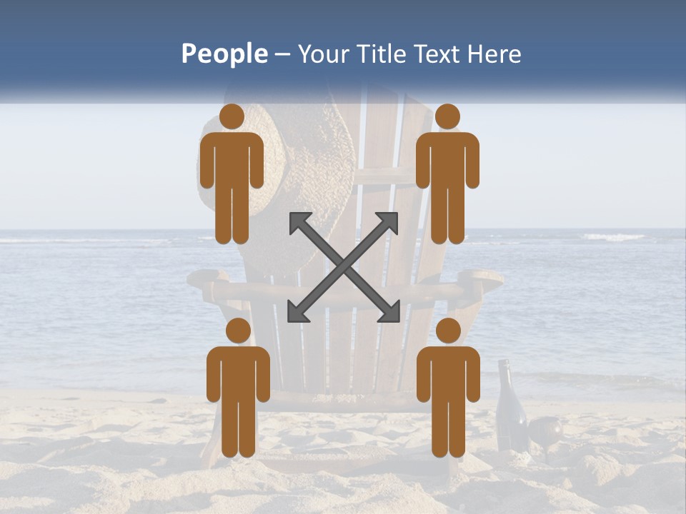 A Wooden Chair Sitting On Top Of A Sandy Beach PowerPoint Template
