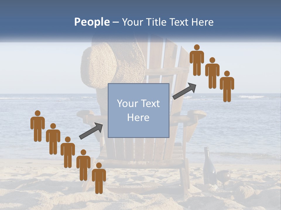 A Wooden Chair Sitting On Top Of A Sandy Beach PowerPoint Template