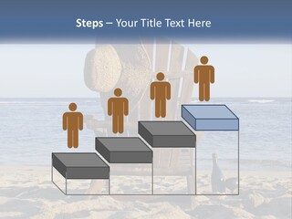 A Wooden Chair Sitting On Top Of A Sandy Beach PowerPoint Template