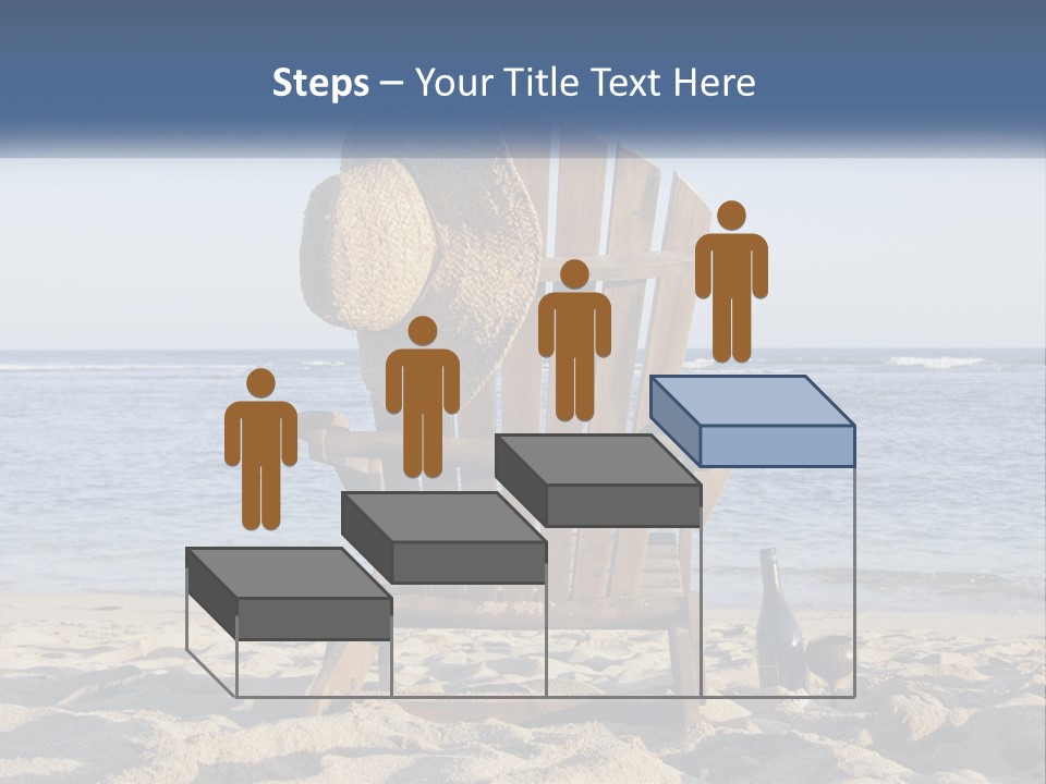 A Wooden Chair Sitting On Top Of A Sandy Beach PowerPoint Template