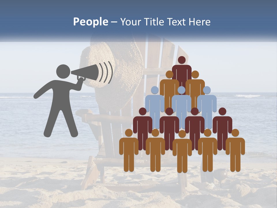 A Wooden Chair Sitting On Top Of A Sandy Beach PowerPoint Template