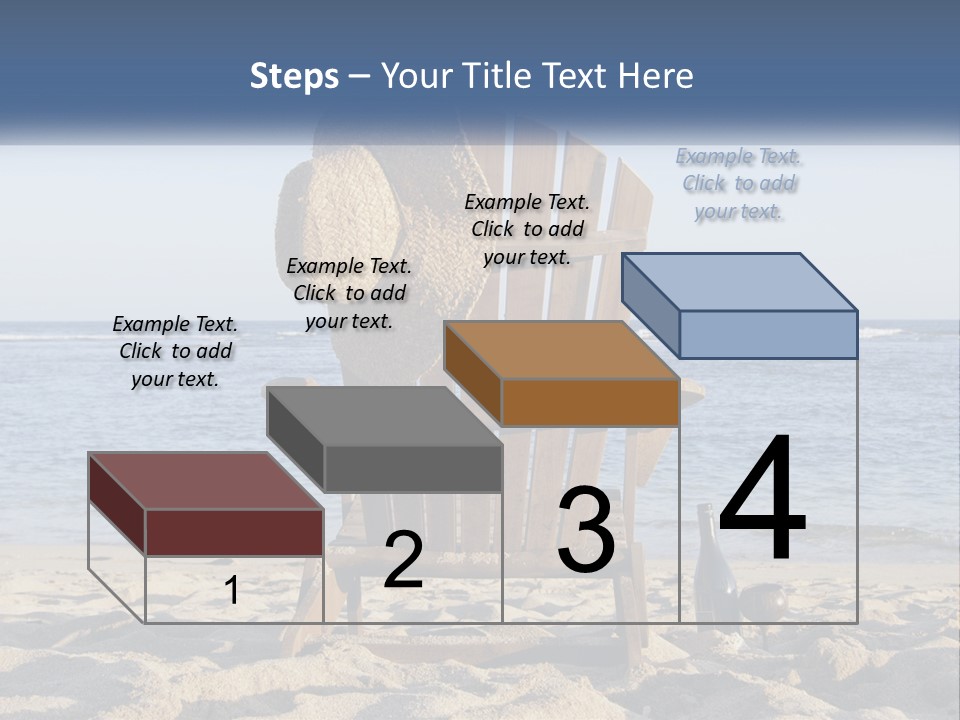 A Wooden Chair Sitting On Top Of A Sandy Beach PowerPoint Template