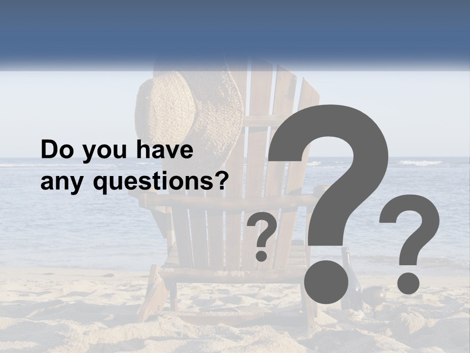 A Wooden Chair Sitting On Top Of A Sandy Beach PowerPoint Template