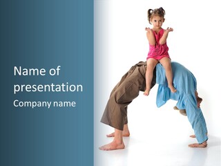 A Man Holding A Little Girl On His Back PowerPoint Template