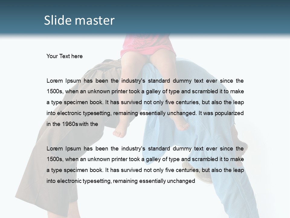 A Man Holding A Little Girl On His Back PowerPoint Template