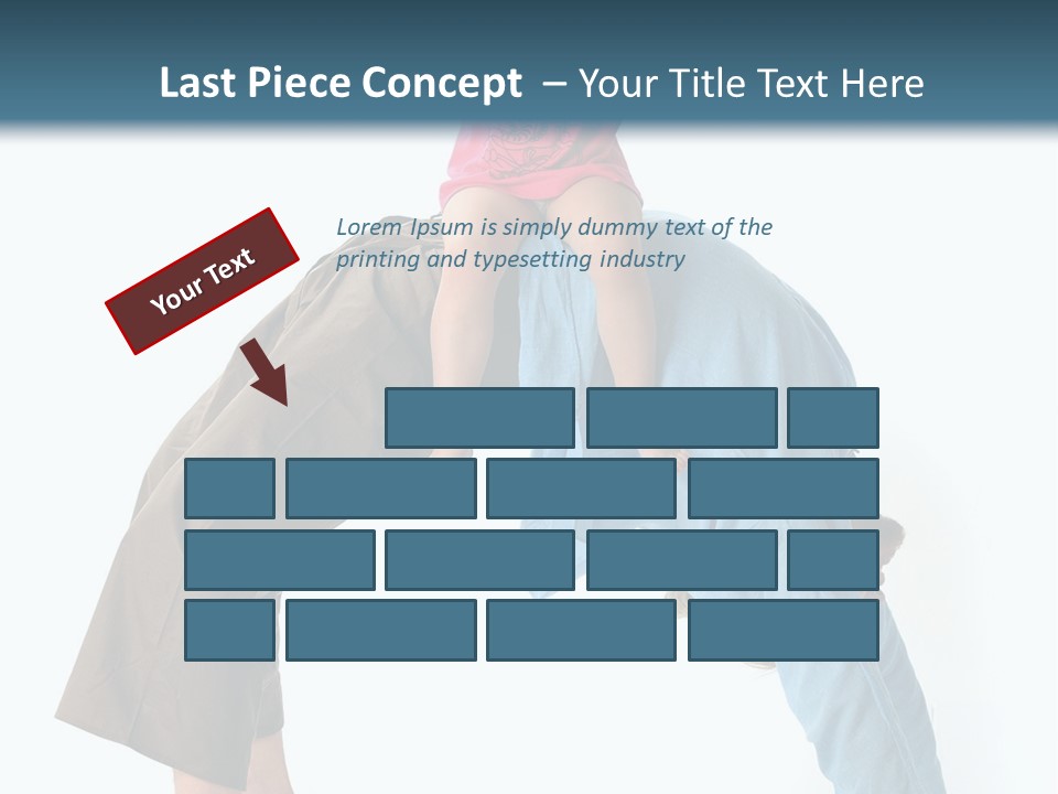 A Man Holding A Little Girl On His Back PowerPoint Template