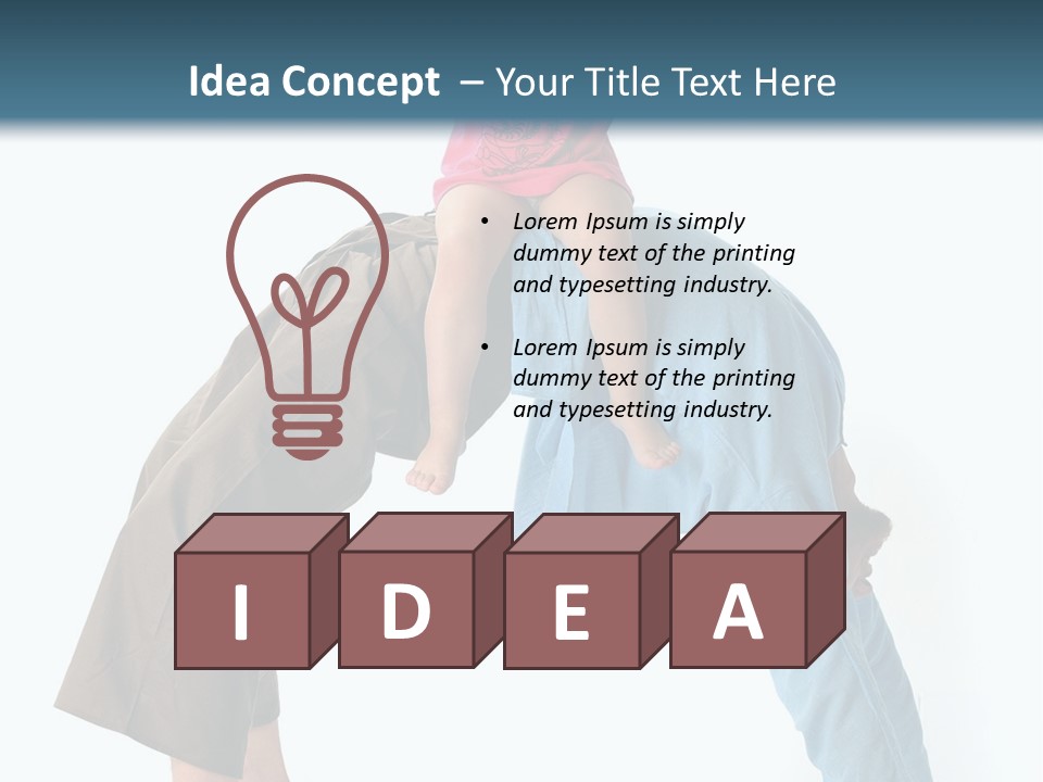 A Man Holding A Little Girl On His Back PowerPoint Template