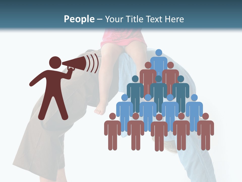 A Man Holding A Little Girl On His Back PowerPoint Template