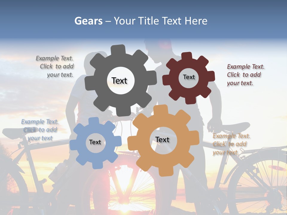 A Man And A Woman Standing Next To Their Bikes PowerPoint Template