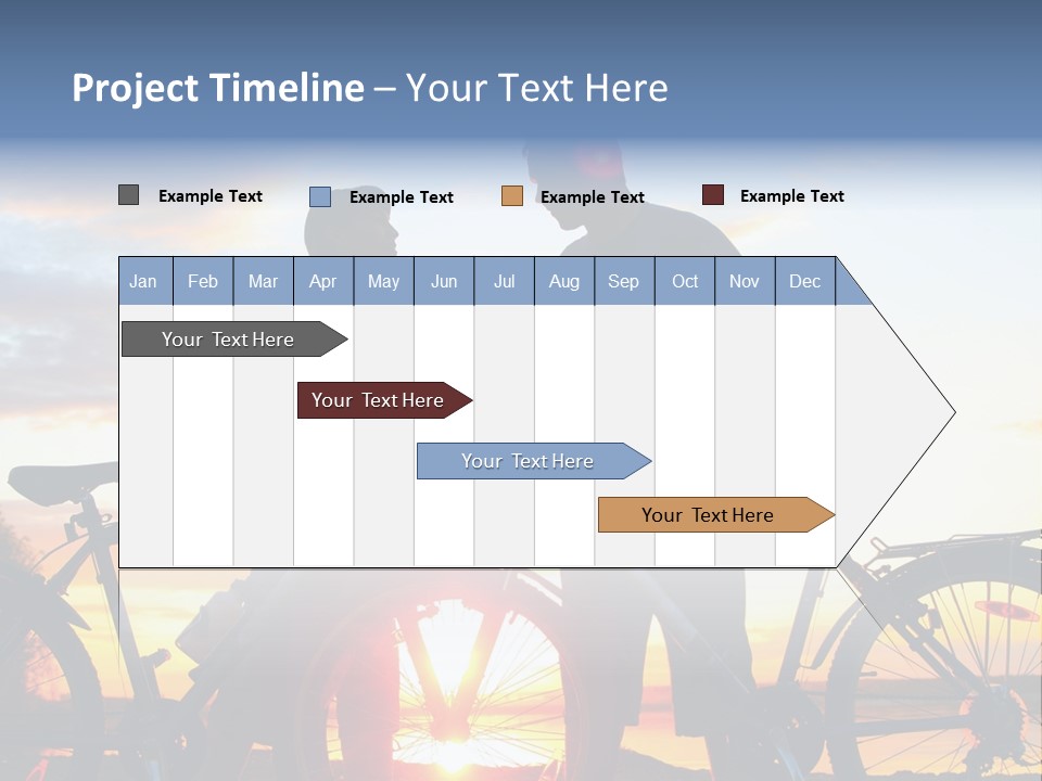 A Man And A Woman Standing Next To Their Bikes PowerPoint Template