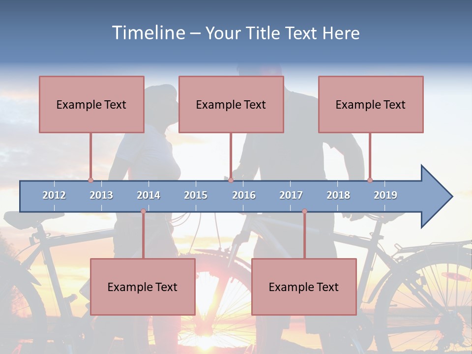 A Man And A Woman Standing Next To Their Bikes PowerPoint Template