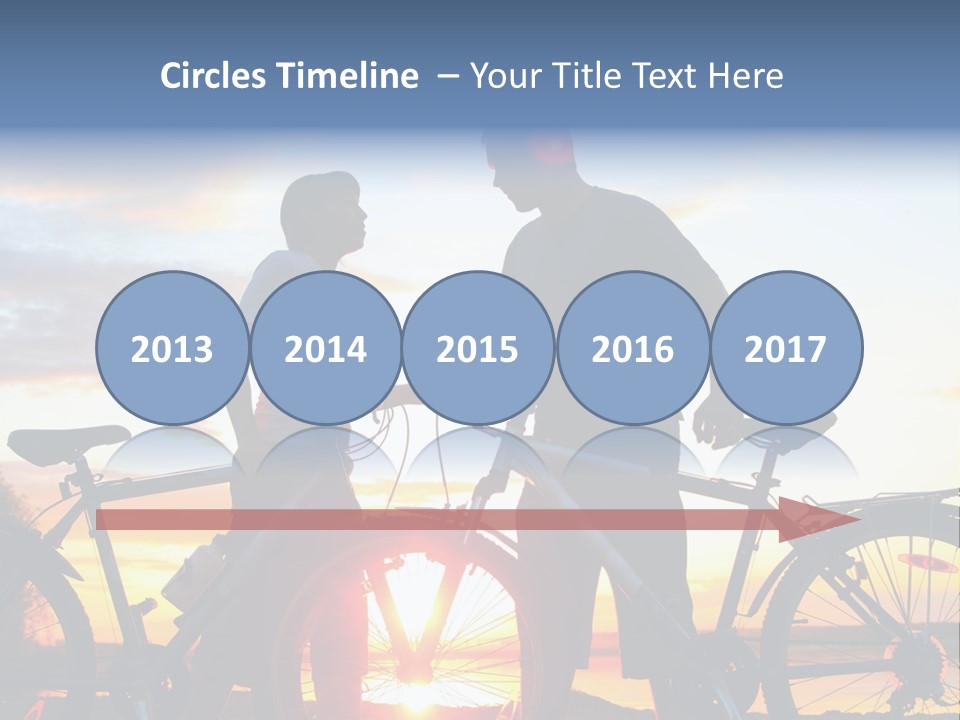 A Man And A Woman Standing Next To Their Bikes PowerPoint Template