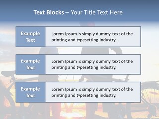 A Man And A Woman Standing Next To Their Bikes PowerPoint Template