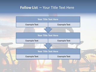 A Man And A Woman Standing Next To Their Bikes PowerPoint Template