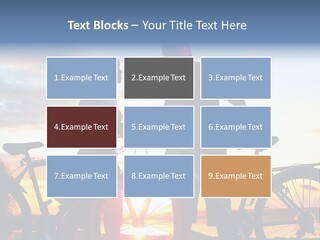 A Man And A Woman Standing Next To Their Bikes PowerPoint Template