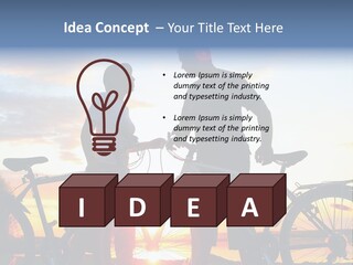 A Man And A Woman Standing Next To Their Bikes PowerPoint Template