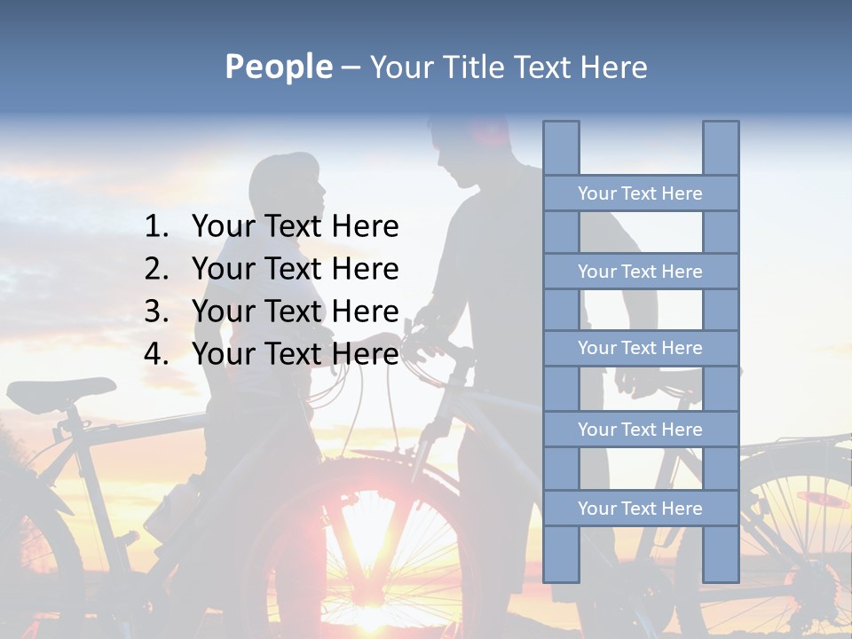 A Man And A Woman Standing Next To Their Bikes PowerPoint Template