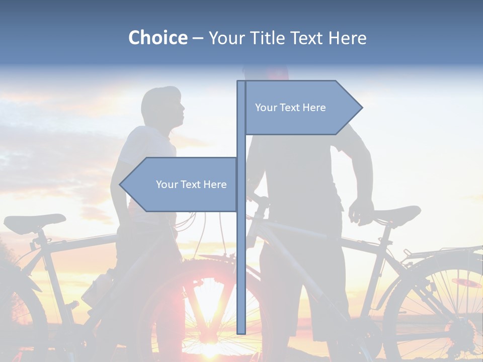 A Man And A Woman Standing Next To Their Bikes PowerPoint Template