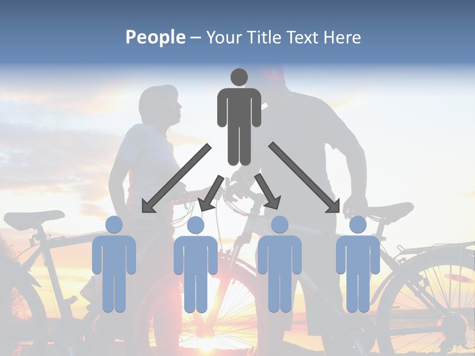 A Man And A Woman Standing Next To Their Bikes PowerPoint Template