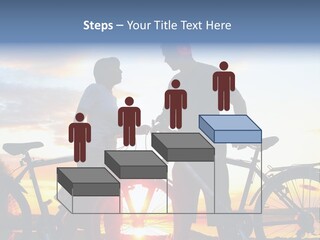 A Man And A Woman Standing Next To Their Bikes PowerPoint Template