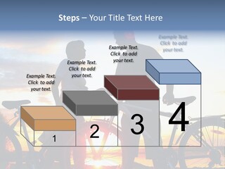 A Man And A Woman Standing Next To Their Bikes PowerPoint Template