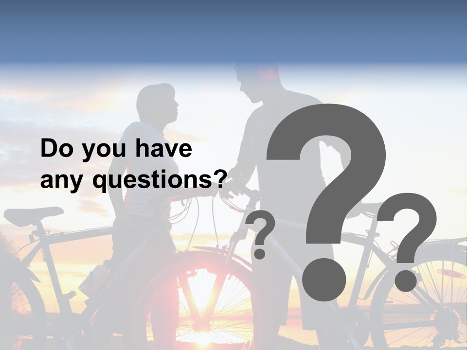 A Man And A Woman Standing Next To Their Bikes PowerPoint Template