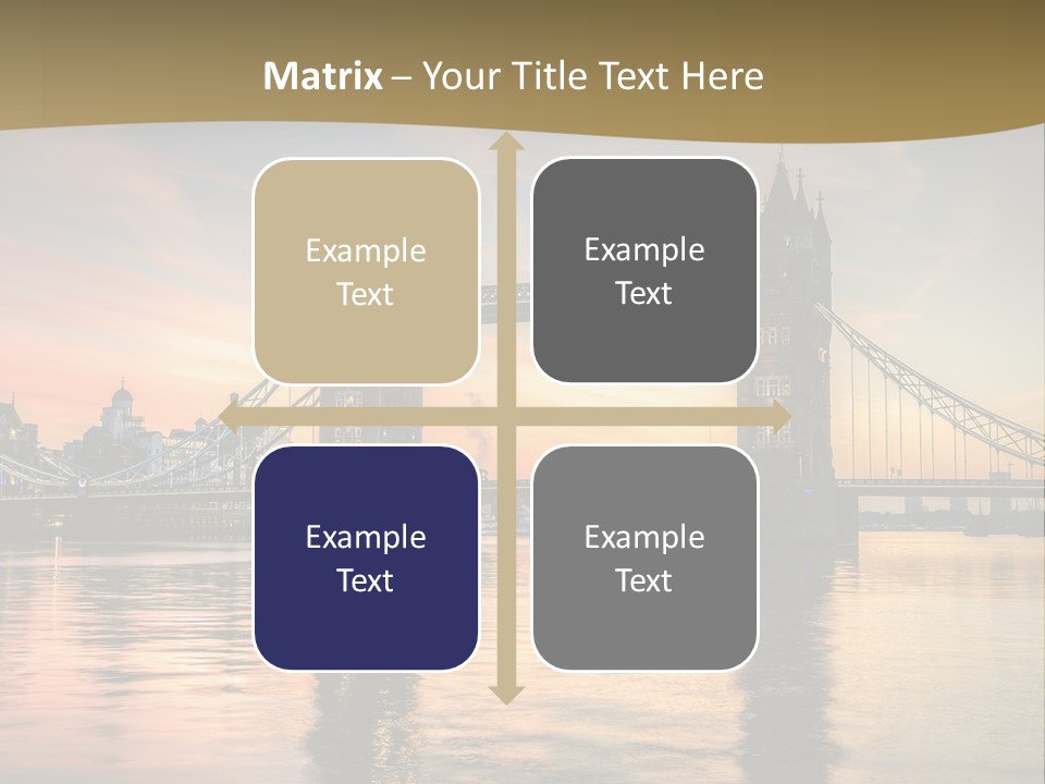 A Bridge Over A Body Of Water With A Sunset In The Background PowerPoint Template