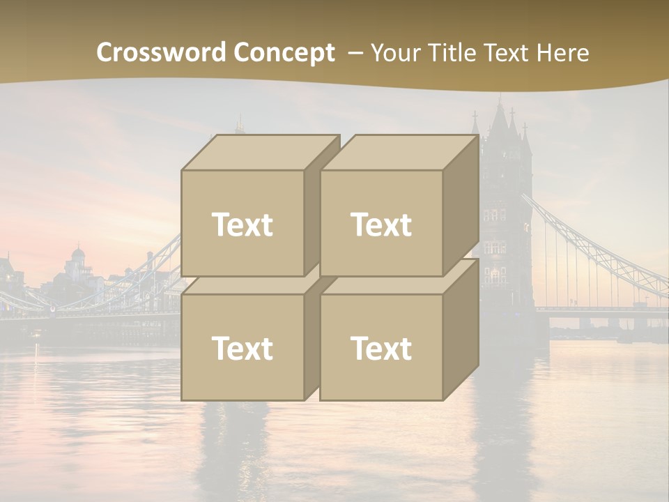 A Bridge Over A Body Of Water With A Sunset In The Background PowerPoint Template