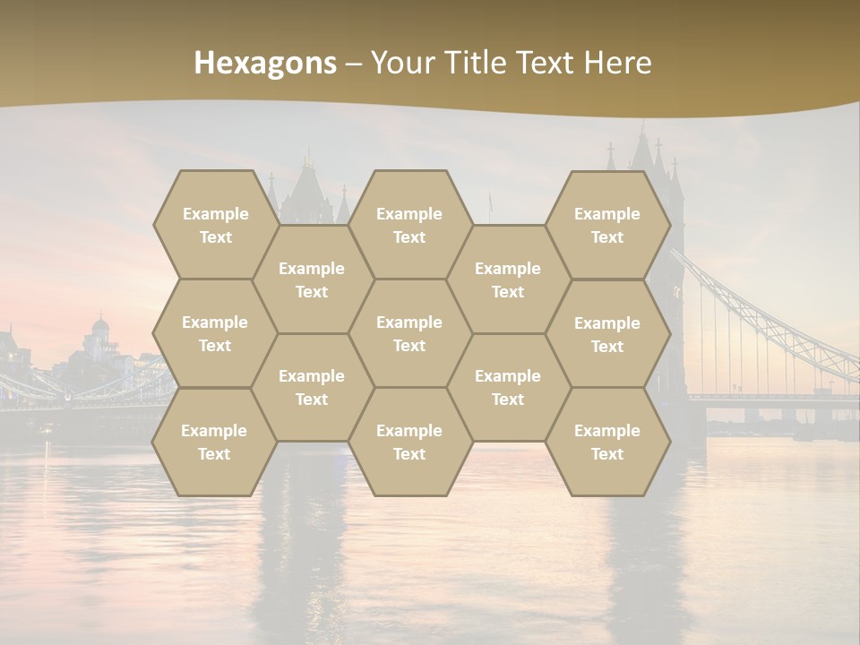 A Bridge Over A Body Of Water With A Sunset In The Background PowerPoint Template