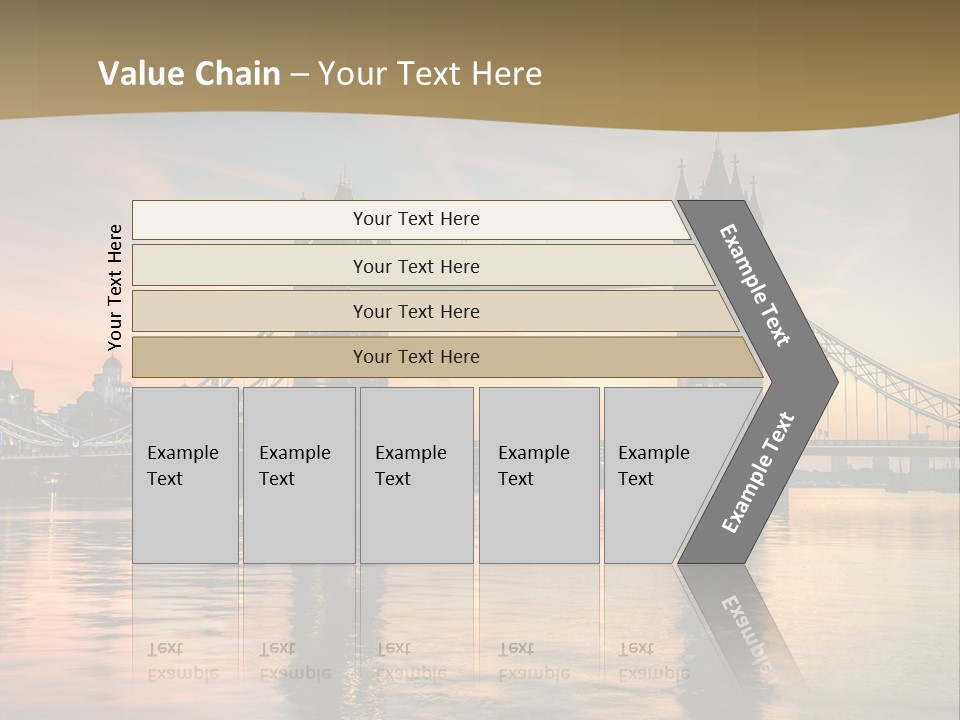 A Bridge Over A Body Of Water With A Sunset In The Background PowerPoint Template