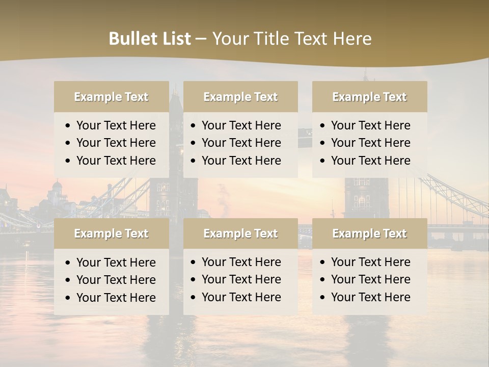 A Bridge Over A Body Of Water With A Sunset In The Background PowerPoint Template