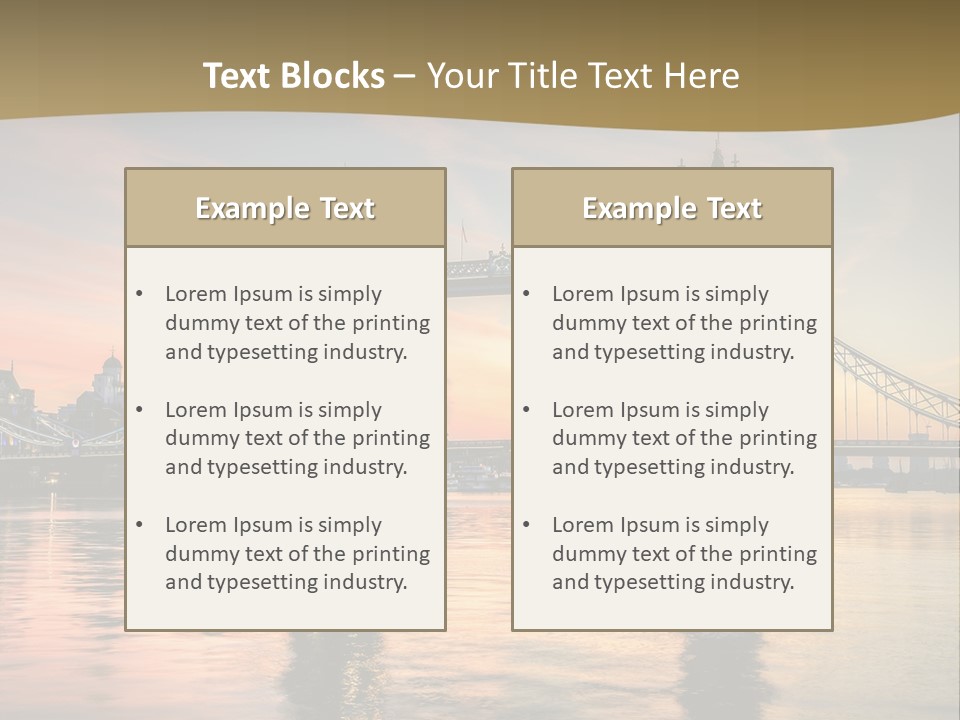 A Bridge Over A Body Of Water With A Sunset In The Background PowerPoint Template