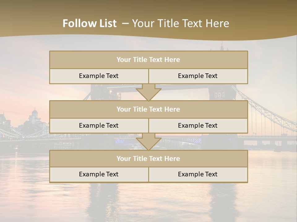 A Bridge Over A Body Of Water With A Sunset In The Background PowerPoint Template